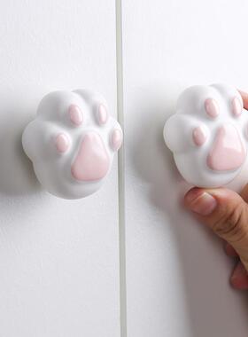 9C女儿房白色可爱拉手现代简约衣柜门橱柜子床头柜抽屉明装宝宝把