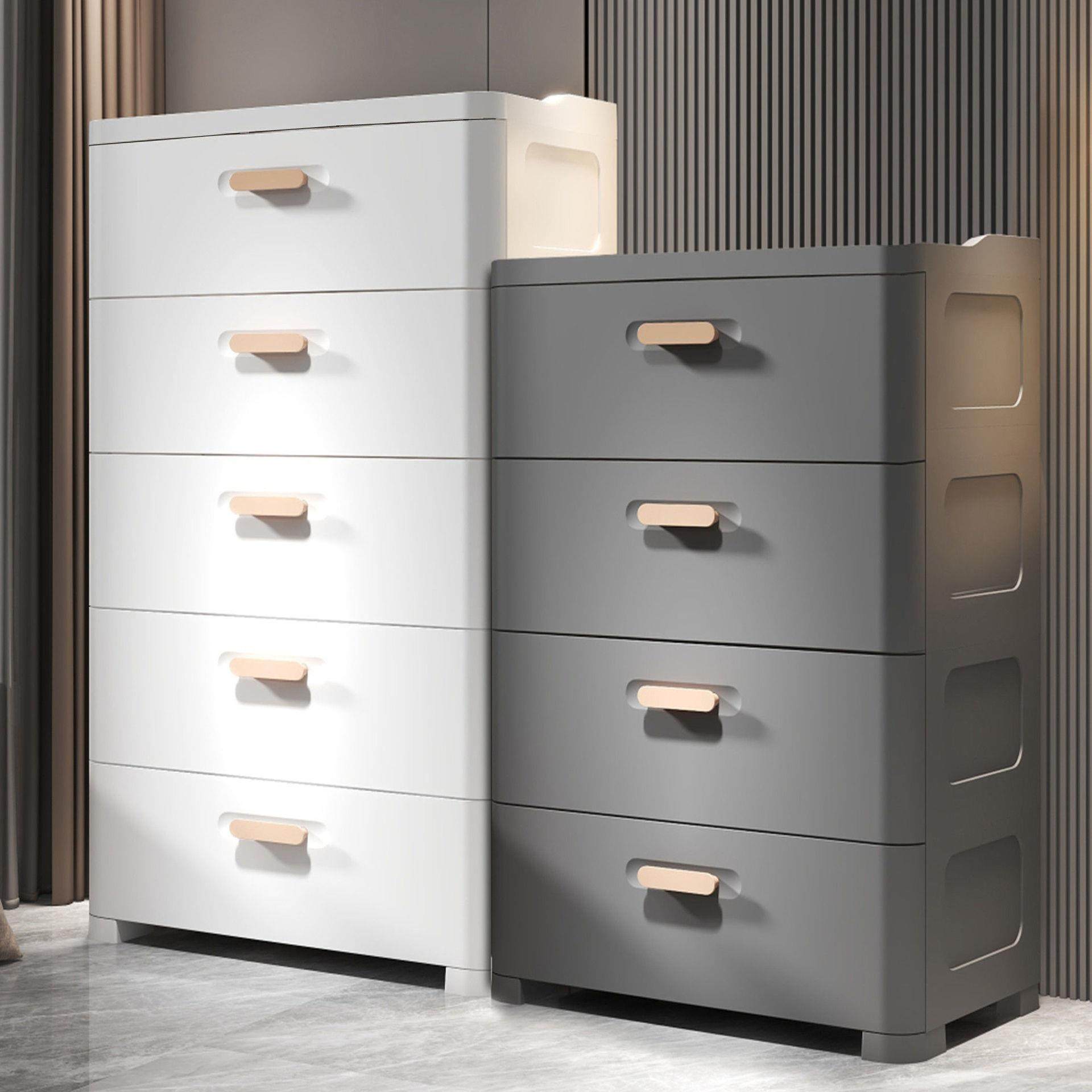 抽屉式收纳柜箱家用零食客厅多层塑料夹缝储物柜子加厚床头置物架