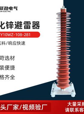 HY10WZ-108-281110KV高压线路悬挂式氧化锌避雷器HY10WX-102-266