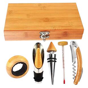 鸡尾酒酒具套装 直供酒竹家木工具5件套礼品开瓶器酒红吧ZMH SET