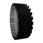 砂带机橡轮砂轮带轮传动抛轮抛SEW胶光机铝芯橡胶光轮打磨轮斜纹