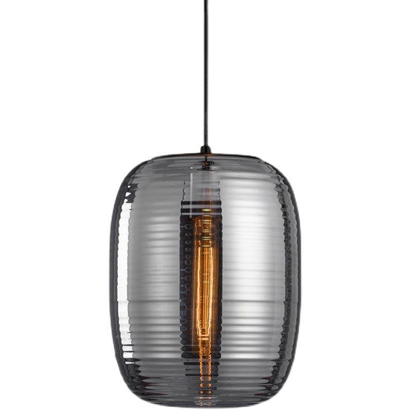 北欧现简计约玻餐厅单头小吊璃灯设师创代意床头螺纹冬瓜玻璃吊灯,家装灯饰光源,智能吊灯,淘宝优惠券,粉丝福利购,淘宝优惠卷