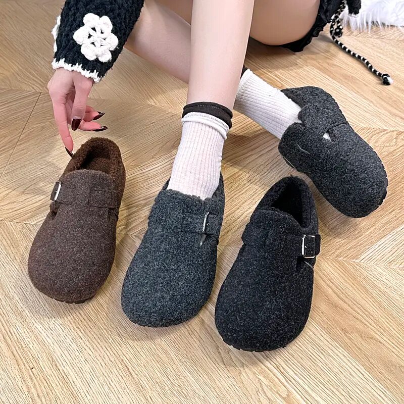 冬季加绒加厚增高女款勃肯鞋