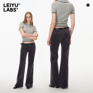 复古微喇休闲裤 女冬2026年新款 LABS中低腰灯芯绒宽松阔腿裤 LEIYU