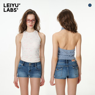 欧美ins复古水洗包臀翻边超短裤 女夏2026新款 LABS牛仔短裤 LEIYU