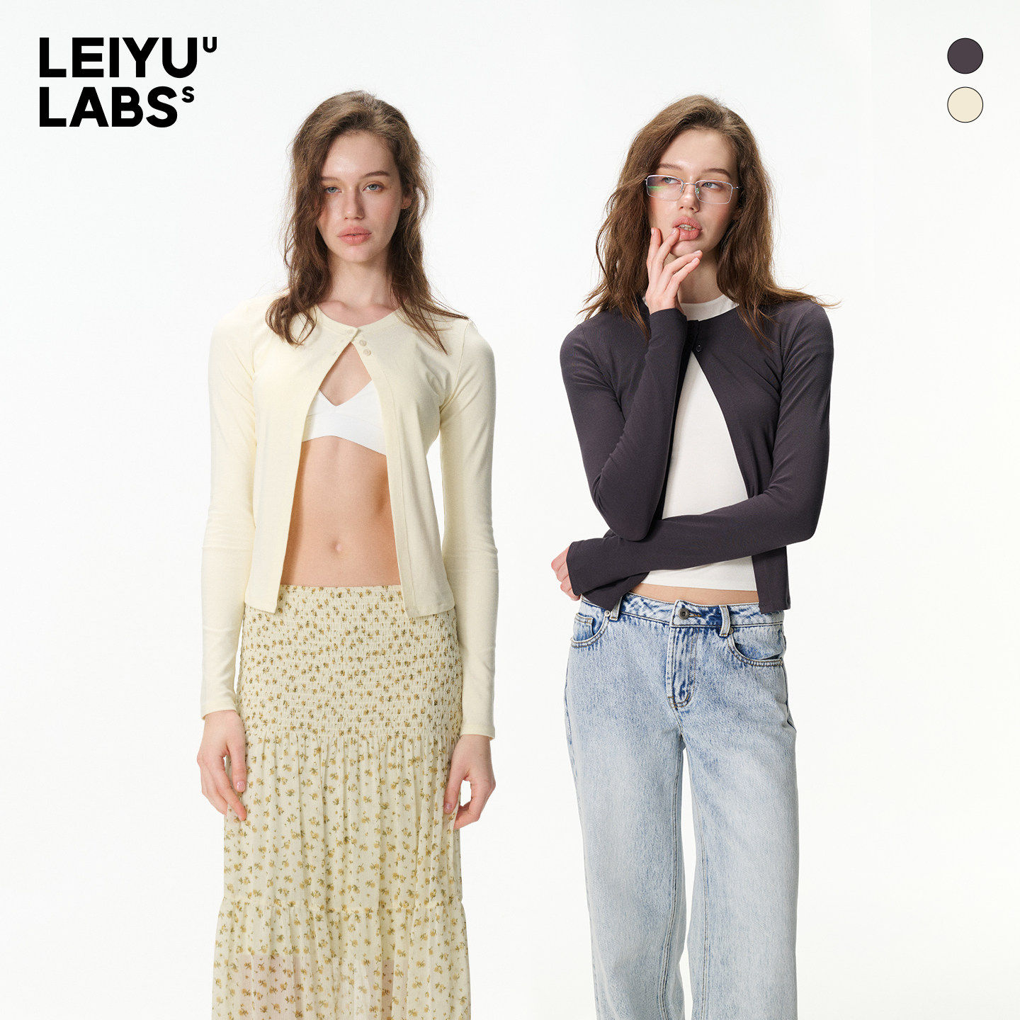 LEIYU LABS针织长袖毛衣开衫女春夏2026新款贴身欧美ins毛衫外套