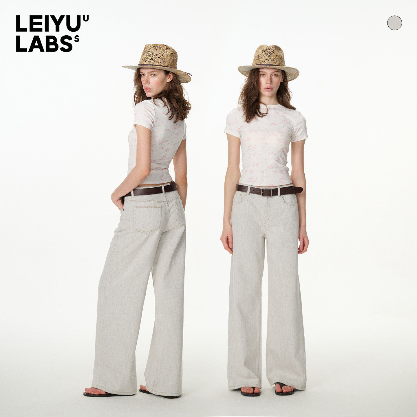LEIYU LABS纯棉复古直筒牛仔裤女夏2026新款修身显瘦欧美阔腿裤