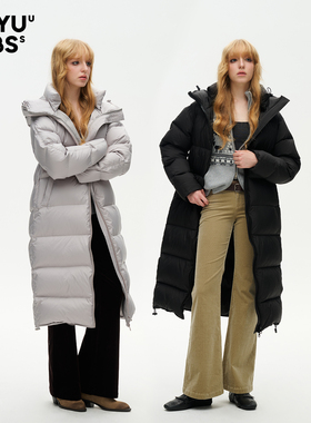 LEIYU LABS连帽长款过膝羽绒服女冬2025年新款白鸭绒加厚保暖外套