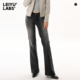 LEIYU 烟灰色洗水复古喇叭长裤 LABS中腰微喇牛仔裤 女冬2025年新款