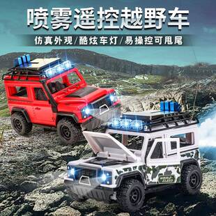 跨境儿童玩具越野攀爬车可开门带喷雾灯光仿真汽车模型男孩赛车