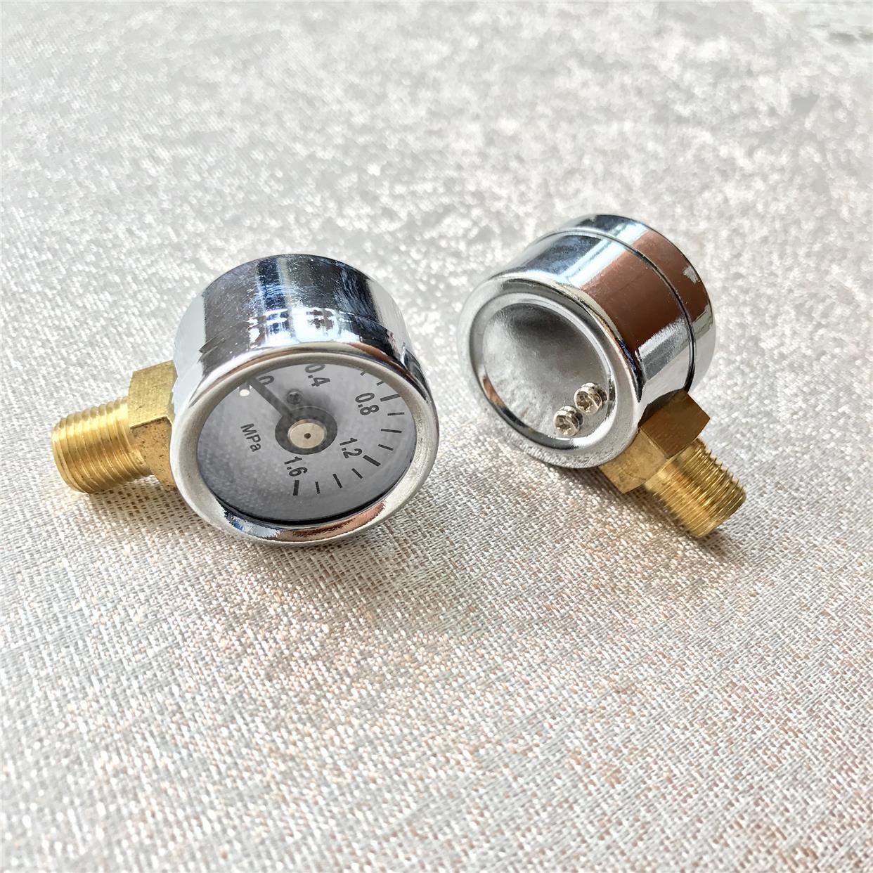 外壳直径30mm 小型压力表 Y-30  0～1.6mpa G1/8 铜螺纹 立式径向