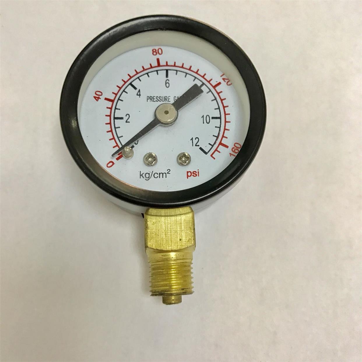 径向小压力表 直径42mm 压力12kg/cm2 160psi 型号y-40 螺纹m10x1