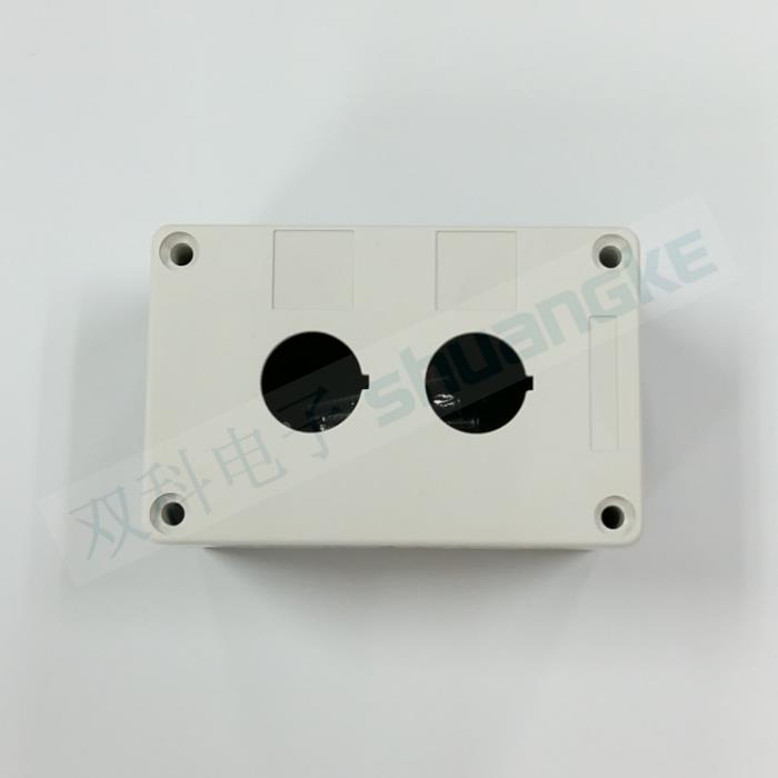 BX2-22按钮开关合白颜色信号灯盒 急停按钮合2位 22mm 控制盒白色