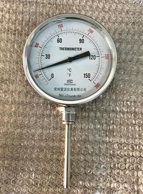 WSS-511 双金属温度计 0-150度 尾长100mm 杆径10mm 表盘150mm