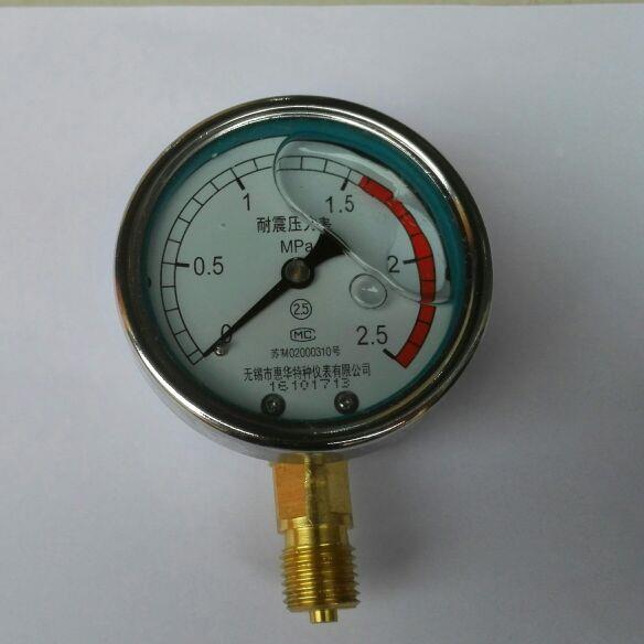 60mm 无锡惠华耐震压力表 压力2.5mpa YTN-60 0～2.5mpa m14x1.5
