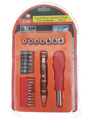 厂家直销24PC 26PC家用组合工具手工具套装 批头套筒组套五金工具