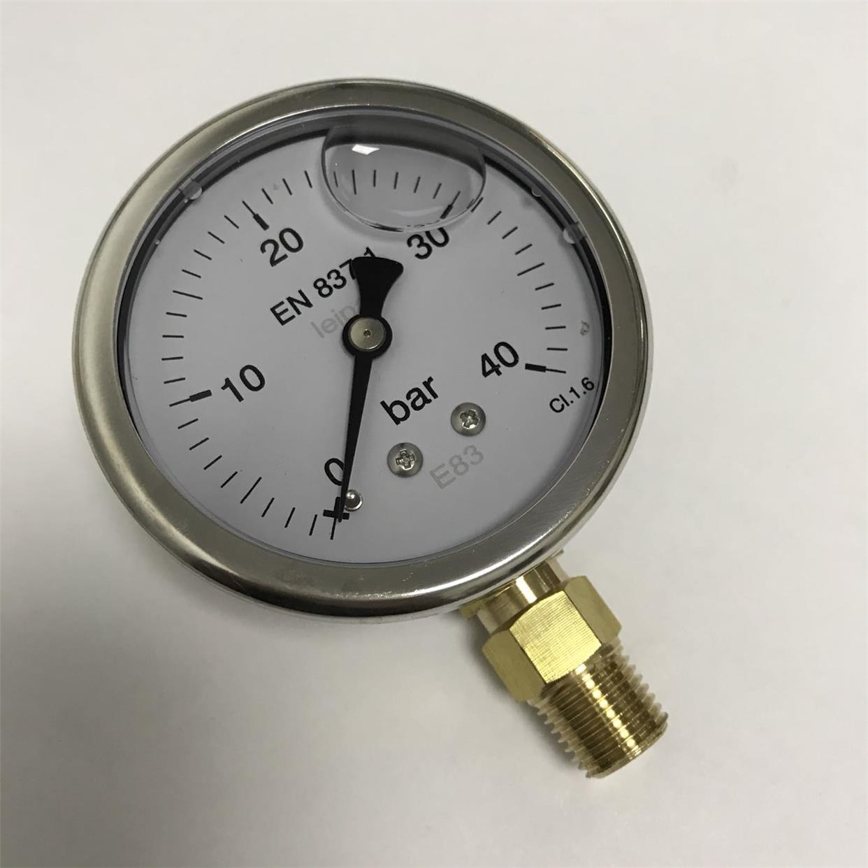 40bar 防震耐震压力表 直径61-68mm c1.1.6 压力 0-40bar = 4mpa