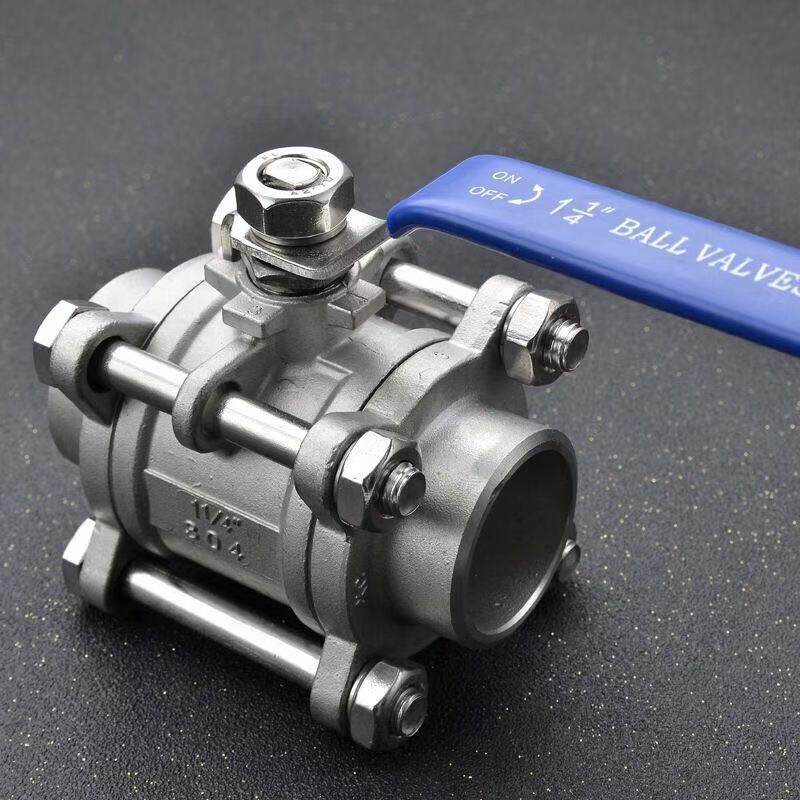 304不锈钢球阀三片式焊接球阀Q61F-16P3PC对焊球阀DN152025324050