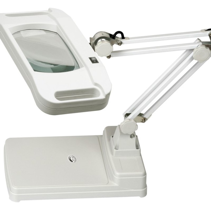 台式放大镜灯 10X5X倍 方形放大镜带灯 护眼台灯 维修阅读照明