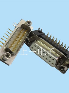 镀金车针DB DR9 15 25 37芯插头座 工业级RS232串口弯脚插板 焊板