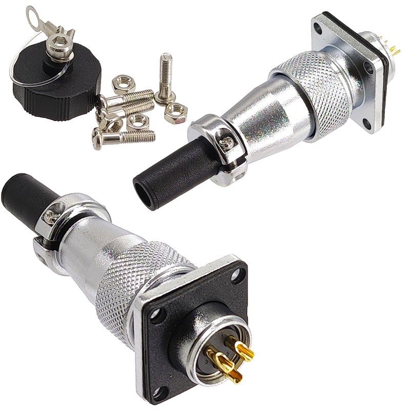 WS20J3TQ/K3Z三芯金属航空插头 2/3/4/5/6/7/9/12针公母对接插头