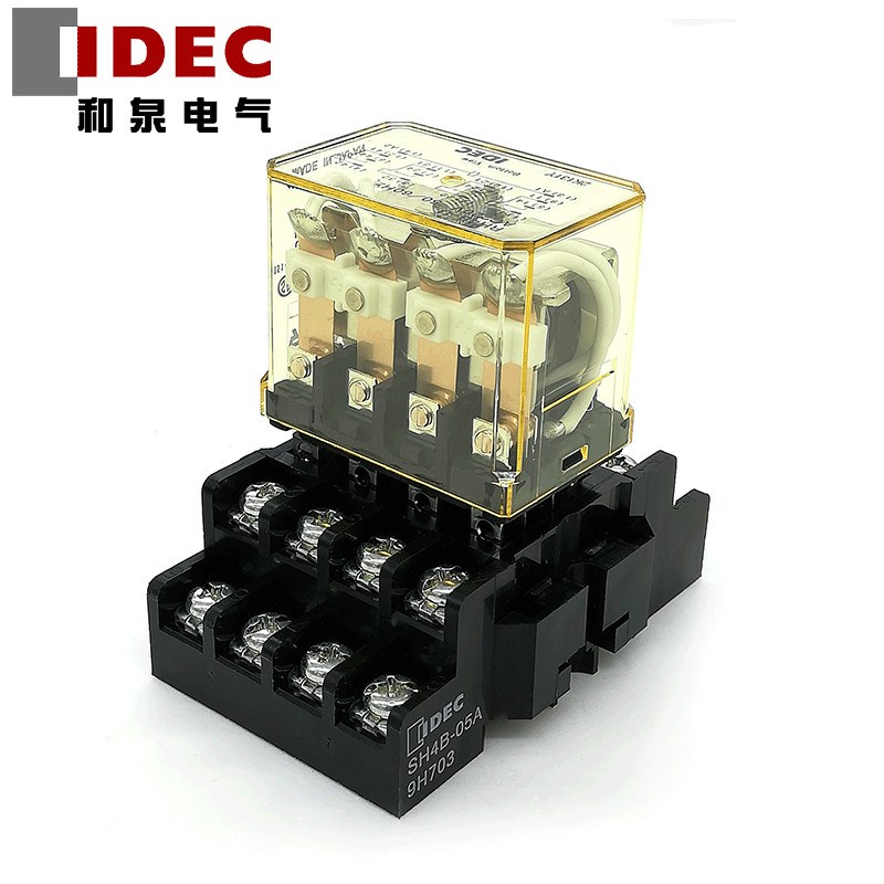 原装正品IDEC和泉RH4B-UAC220V触点大容量的小型功率继电器套装