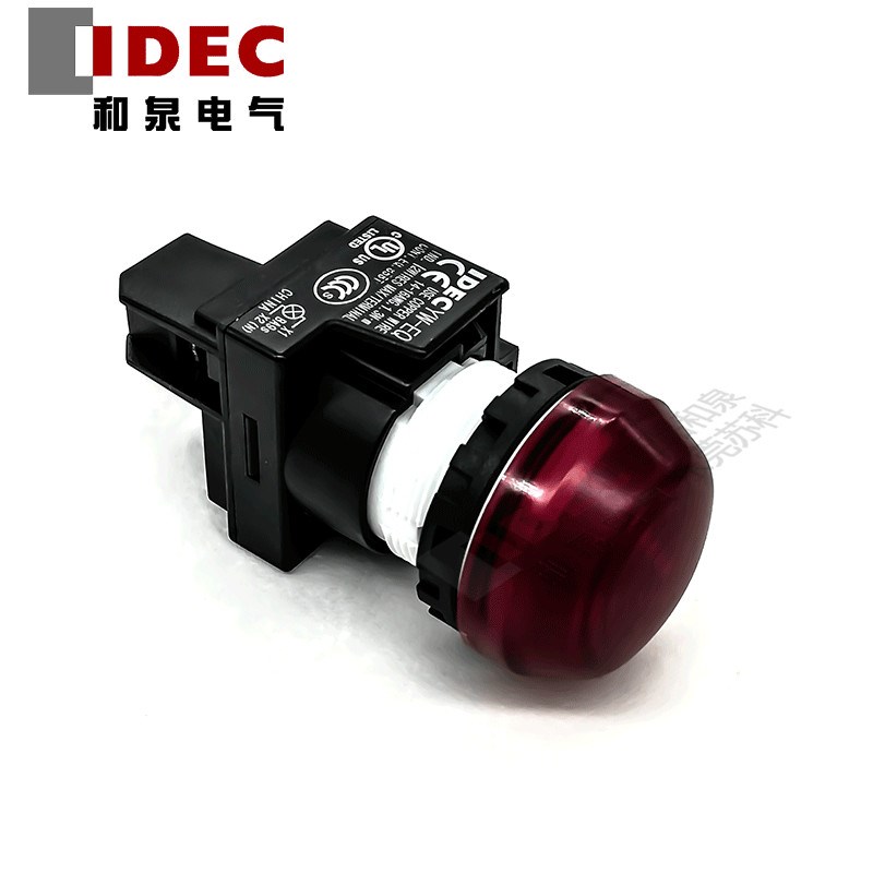 原装正品IDEC和泉指示灯红色开关按钮24V AC/DC YW1P-2EQ4R YW-EQ