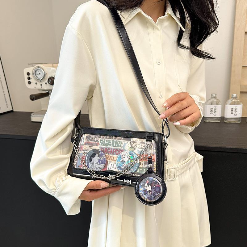 莉莉糖日系透明包原创Y2K辣妹单肩包小食量痛包jk制服包镭射炫彩