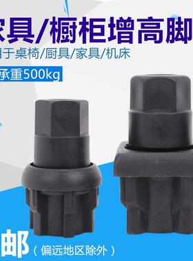塑料可调脚橱柜家具增高调节脚座方管圆形内塞桌子货架承重支撑脚