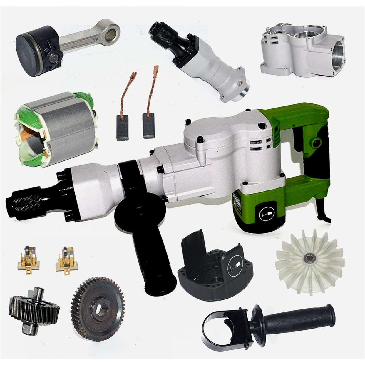 坦克创造雷亚G3980电镐转定子连杆活塞齿轮箱铁头开关碳刷壳配件