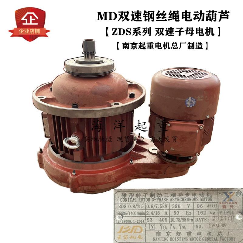 南京总厂ZDS 0.8/7.5KW子母电机 5TMD双速电动葫芦主起升锥形电机