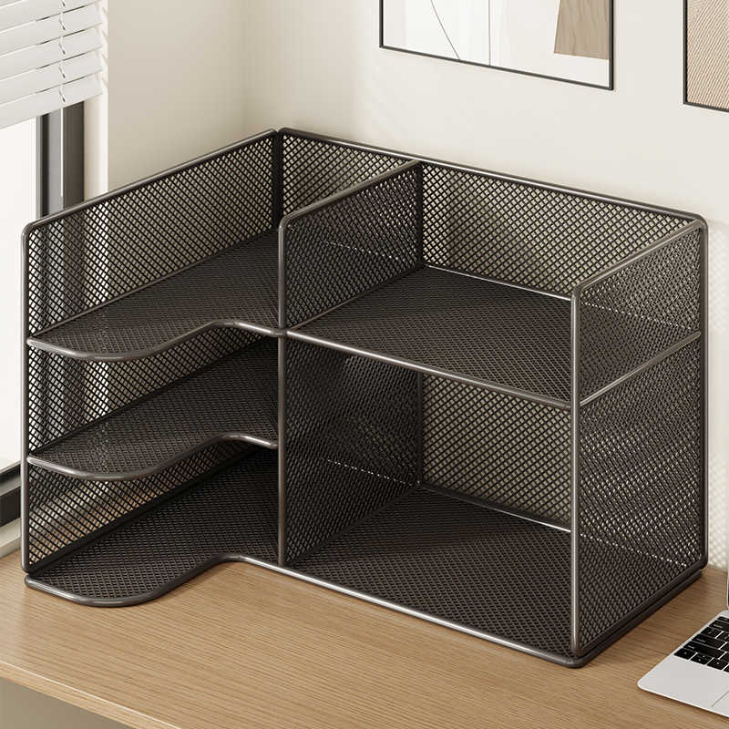 桌上置物架办公室工位整理神器办公桌面多层文件筐资料档案收纳盒