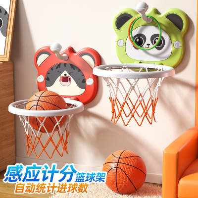 儿童礼物静音免打孔篮球筐玩具声投篮架弹力小皮球室内运动男孩