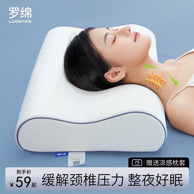 记忆棉枕头家用一对装护颈椎助睡眠枕芯学生成人高低慢回弹护颈枕