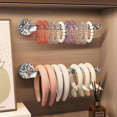 发箍收纳神器发卡夹窟发圈吸盘壁挂钩上墙放置头绳儿童发饰展示架
