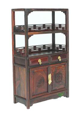 红木雕仿古微缩家具模型工艺品酸枝书架书橱书柜摆件家居装饰品