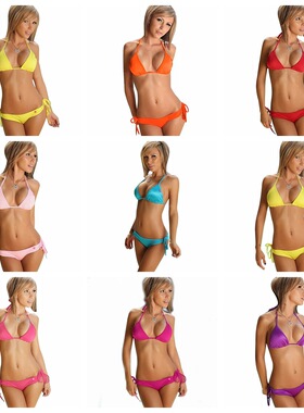 Women's three-point swimsuit bikini set三点式泳装比基尼套装