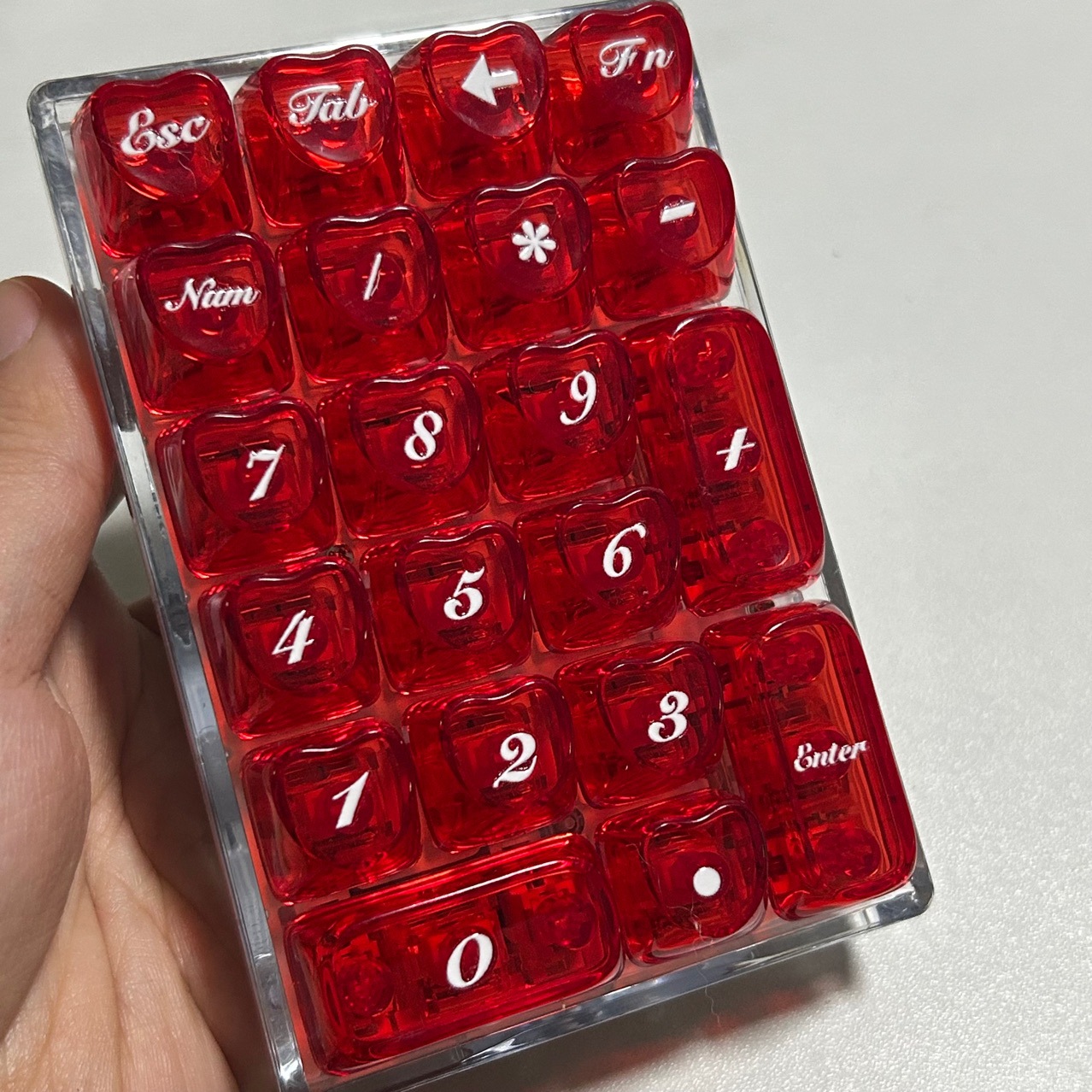 透明键帽红色透明冰晶高透亮机械