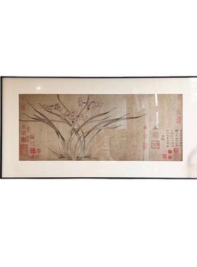 赵孟坚水仙图东方美学新中式客厅沙发墙挂画茶室书房玄关装饰画