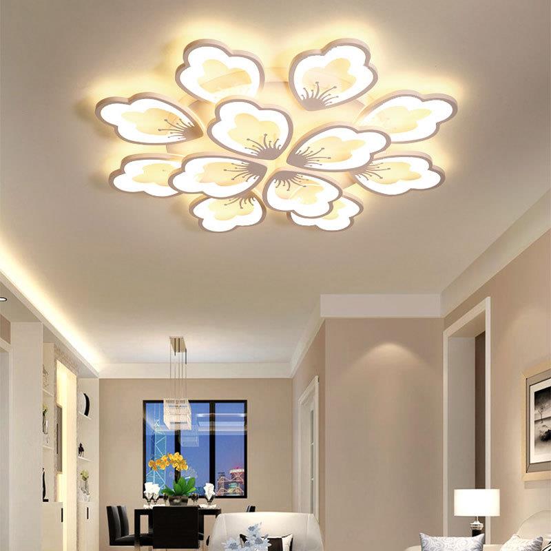 新款LEW创意花灯芯网红卧室客吸顶约现代led厅智简能语音带遥控灯