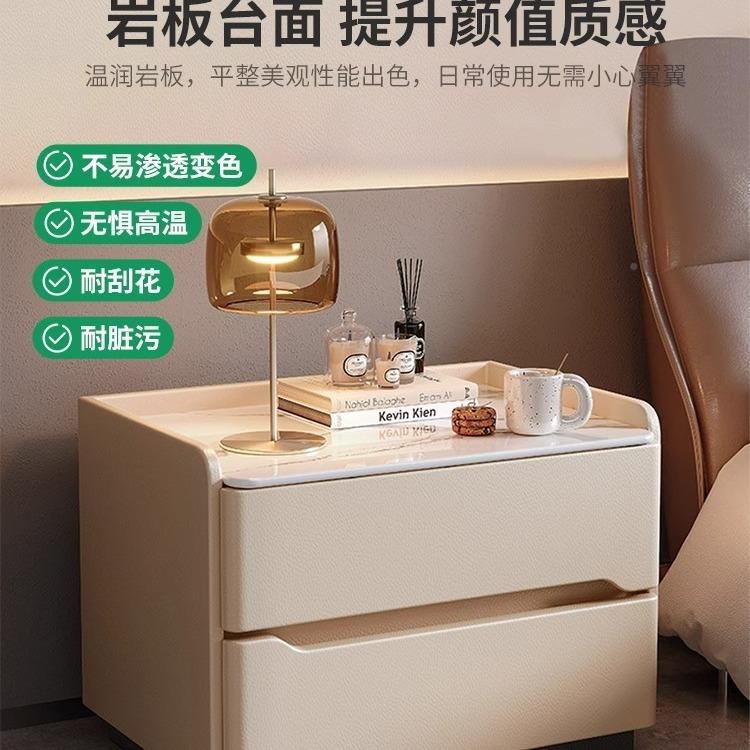 智能床头柜025年新带灯收无线2充现代简款约家用实木TKO卧室床边