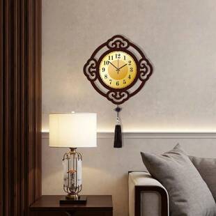 中国挂墙02钟表家用中式客厅挂静钟2复古时钟音石5英钟时10087527