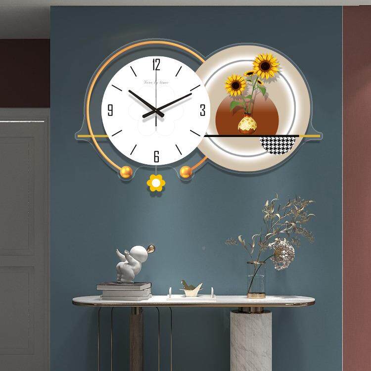 厅挂钟钟表简欧式OIJ时尚家用时钟表现客代创意个性石约英钟新挂