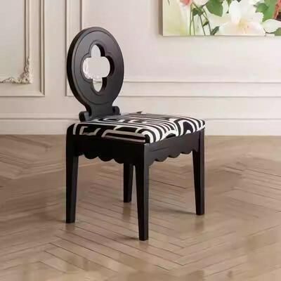 椅梳妆四台叶草凳子餐凳油古风设计梳妆凳衣帽间奶风复古中实WIO