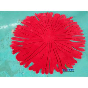 现代简约红厅色不规则纯中色形式客1174圆厅茶几地毯餐书桌卧室衣