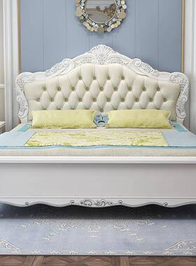 欧式床床双人床代现简约公主床1.81OJC.5米实木婚田园床主卧