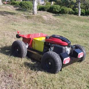 无人遥机控轮式割草农用机园VBR林草开荒碎草坪油电混动四驱割草