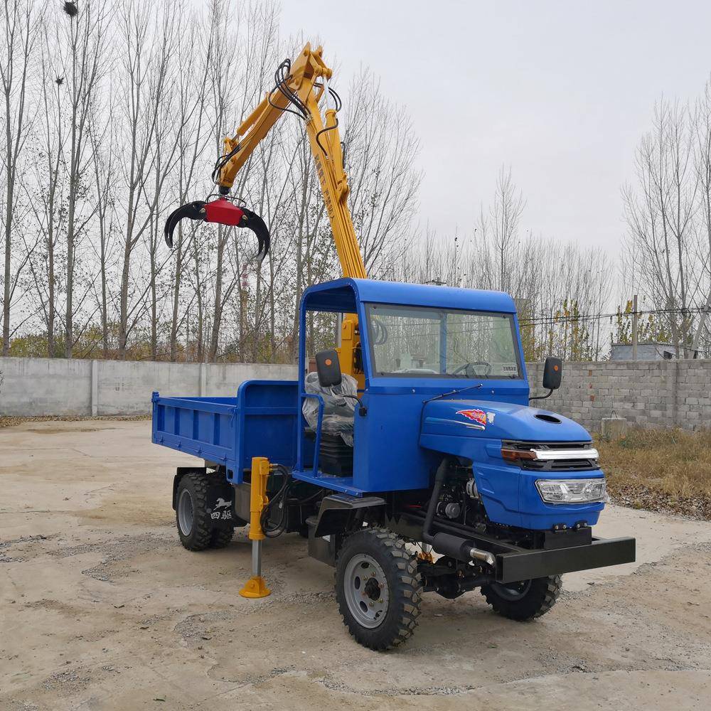 四随驱车木机4缸发QBJ动机折抓叠式抓臂固定式抓料机