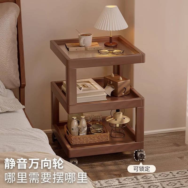 沙发边几可移动客厅带轮侧边柜卧室床头置物架家用简易茶几小桌子