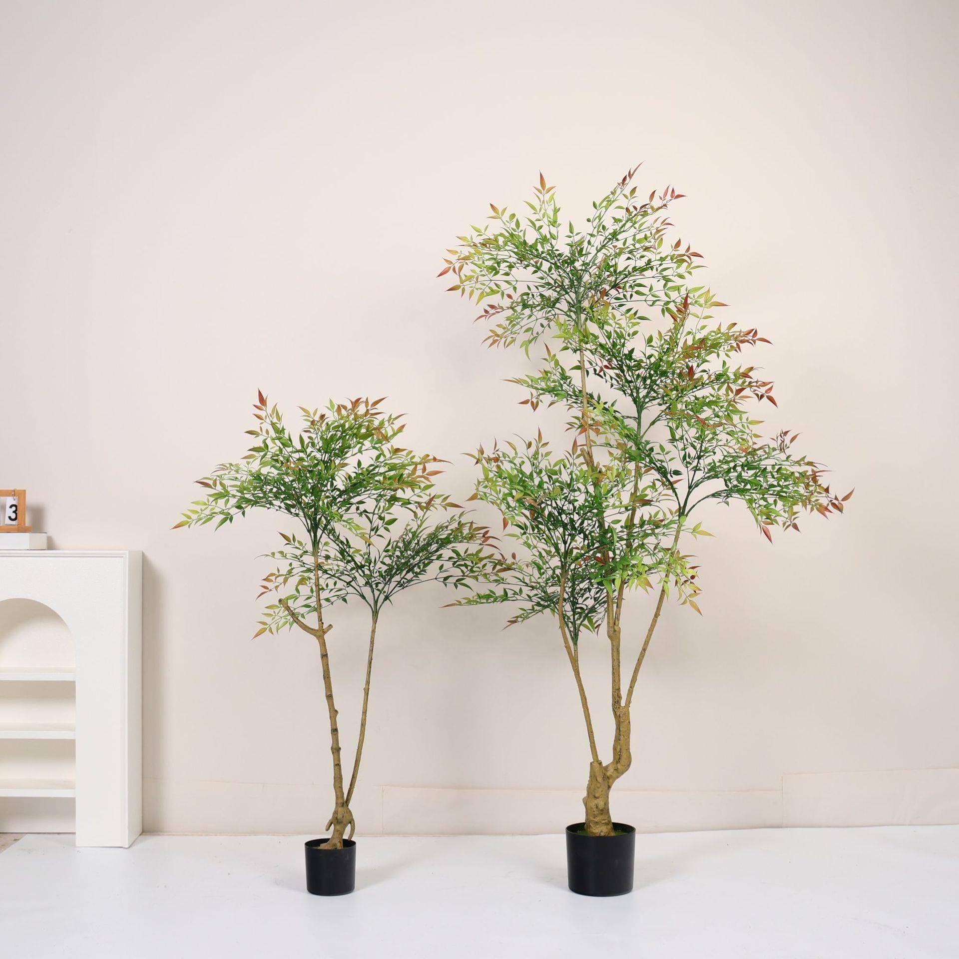 仿真渐RBD南天竹变假绿植盆栽室内客厅大型落装饰假树摆仿真地件